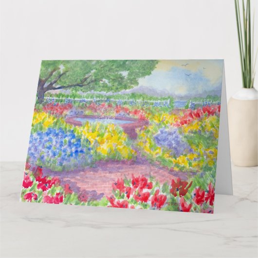 プレスコットパークガーデンポーツマスNHウォーターカラー カード (正面)