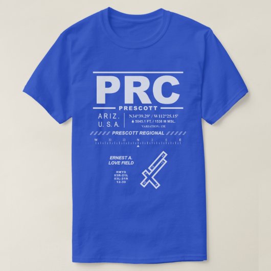 プレスコット地方空港中華人民共和国Tシャツ Tシャツ (デザイン正面)