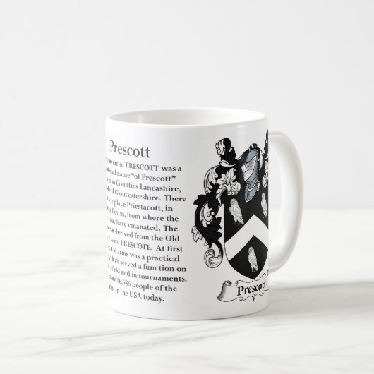 プレスコット家族の紋章付き外衣 コーヒーマグカップ (正面右)