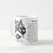 プレスコット家族の紋章付き外衣 コーヒーマグカップ (正面左)