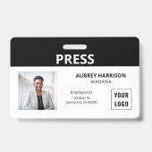 プレスシンプルフォトID バッジ (正面)