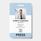 プレスシンプル企業のフォトID バッジ (正面)
