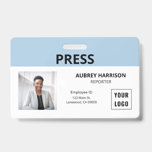 プレスシンプル写真ID バッジ (正面)