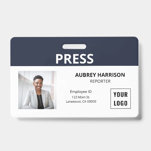 プレスシンプル写真ID バッジ (正面)