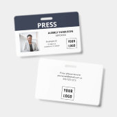 プレスシンプル写真ID バッジ (正面＆裏面)