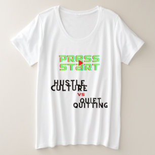 プレススタート、ハッスル文化vs静やめかな プラスサイズTシャツ
