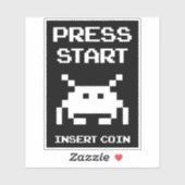 プレススタートInsertコインゲーマーデザイン シール (シート)