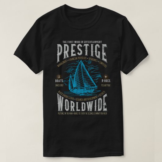 プレステージワールドワイドおもしろいステップブラザースボート Tシャツ (デザイン正面)