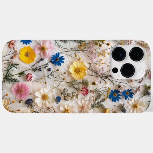 プレスデイジー花実在フローラ植物学 Case-Mate iPhoneケース (裏面 (横))