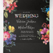 プレスドフラワーズダークムーディ結婚ーズ 三つ折り招待状 (内部中)