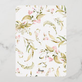 プレスバラ金ゴールド春ボホワイルドフラワー結婚ズ 箔招待状 (裏面)