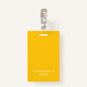 プレスバーコード、ロゴ黄色ID バッジ (裏面クリップ)