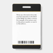 プレスパスジャーナリストのロゴIDカードのパーソナライズ バッジ (裏面)