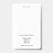 プレスパス ロゴ 写真とバーコード ID バッジ (裏面)