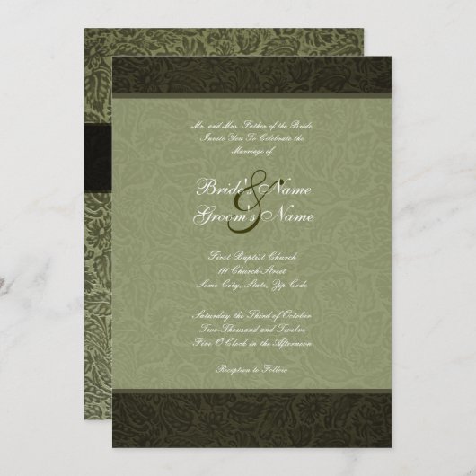 プレスレザー結婚式招待状 招待状 (正面/裏面)