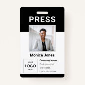 プレスロゴ写真QRコードプロフェッショナルバッジ バッジ (正面)