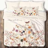 プレスワイルドフラワーズコテージコアクリームカスタム 枕カバー