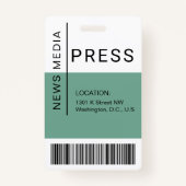 プレス作業者IDマスメディア従業員フォトミント バッジ (裏面)