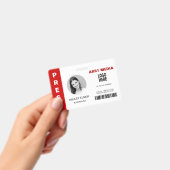 プレス従業員ID赤写真テンプレート バッジ (手持ち)