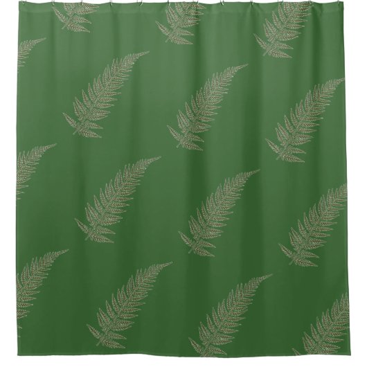 プレス植物性シダの葉 – ミックスとマッチカラー シャワーカーテン (正面)