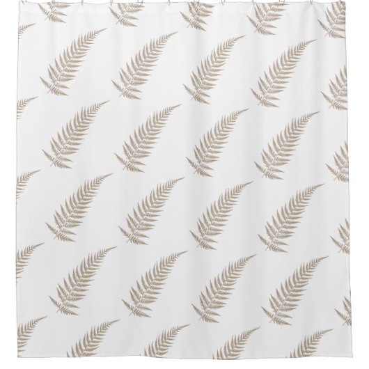 プレス植物性シダの葉 – ミックスとマッチカラー シャワーカーテン (正面)