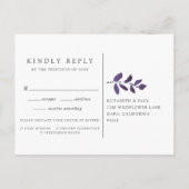 プレス植物用RSVPポストカード（食事の選択あり） インビテーションポストカード (裏面)