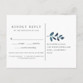 プレス植物用RSVPポストカード（食事の選択あり） インビテーションポストカード (裏面)