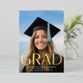 プレス箔金ゴールドGRADクラス22発表 箔招待状 (立ち正面)