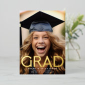 プレス箔金ゴールドGRADクラス25発表 箔招待状 (立ち正面)