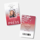 プレス識別写真ID バッジ (正面＆裏面)