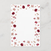 プレス赤ピンクとクリーム，フローラ結婚の詳細 エンクロージャーカード (裏面)