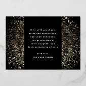 プレス金ゴールドエレガント植物学グラッドフォトパーティー 箔招待状 (裏面)