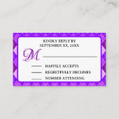 プレズゴ結婚ルフパーティーウィークエンドパープルアーガイル エンクロージャーカード (裏面)