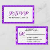 プレズゴ結婚ルフパーティーウィークエンドパープルアーガイル エンクロージャーカード (正面/裏面)