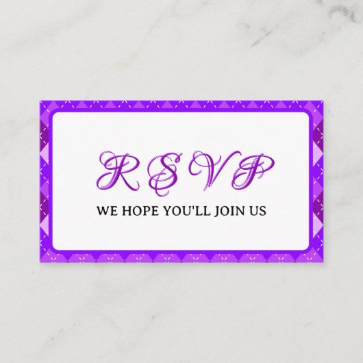 プレズゴ結婚ルフパーティーウィークエンドパープルアーガイル エンクロージャーカード (正面)