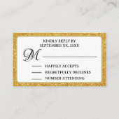 プレズゴ結婚ルフパーティーウィークエンドホワイト金ゴールドグリッター エンクロージャーカード (裏面)