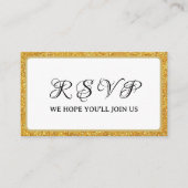 プレズゴ結婚ルフパーティーウィークエンドホワイト金ゴールドグリッター エンクロージャーカード (正面)