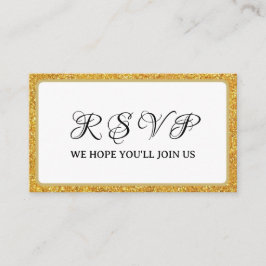 プレズゴ結婚ルフパーティーウィークエンドホワイト金ゴールドグリッター エンクロージャーカード