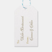 プレズゴ結婚ルフパーティーウィークエンドホワイト金ゴールドグリッター ギフトタグ (裏面)