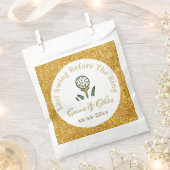 プレズゴ結婚ルフパーティーウィークエンドホワイト金ゴールドグリッター フェイバーバッグ (クリップ留めされた状態)