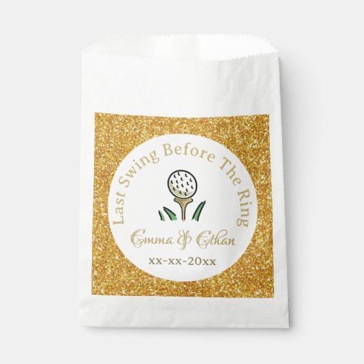 プレズゴ結婚ルフパーティーウィークエンドホワイト金ゴールドグリッター フェイバーバッグ (正面)