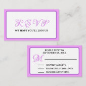 プレズゴ結婚ルフパーティーウィークエンドラベンダーパープル エンクロージャーカード (正面/裏面)