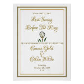 プレズゴ結婚ルフパーティー週末アクティビティホワイト金ゴールド ポスター (正面)