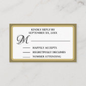 プレズゴ結婚ルフパーティー週末ホワイト金ゴールド エンクロージャーカード (裏面)