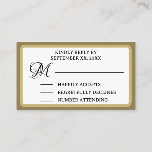 プレズゴ結婚ルフパーティー週末ホワイト金ゴールド エンクロージャーカード (裏面)