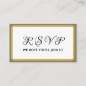 プレズゴ結婚ルフパーティー週末ホワイト金ゴールド エンクロージャーカード (正面)