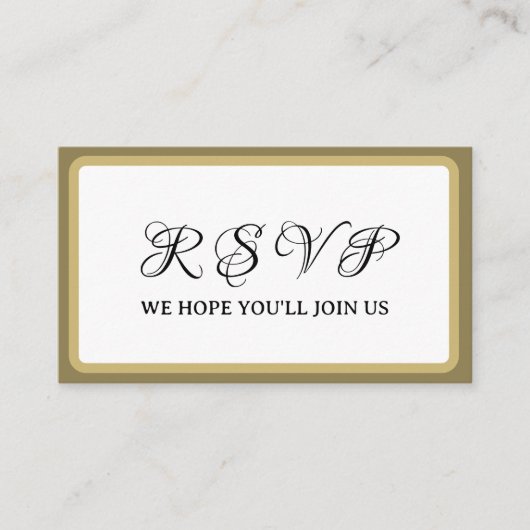 プレズゴ結婚ルフパーティー週末ホワイト金ゴールド エンクロージャーカード (正面)