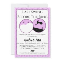 プレズピックル結婚ボール写真招待状ラベンダー