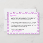 プレズピ結婚クレボールラベンダーパーソナライズされたノート サンキューカード (裏面)