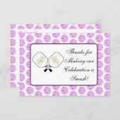 プレズピ結婚クレボールラベンダーパーソナライズされたノート サンキューカード (正面/裏面)